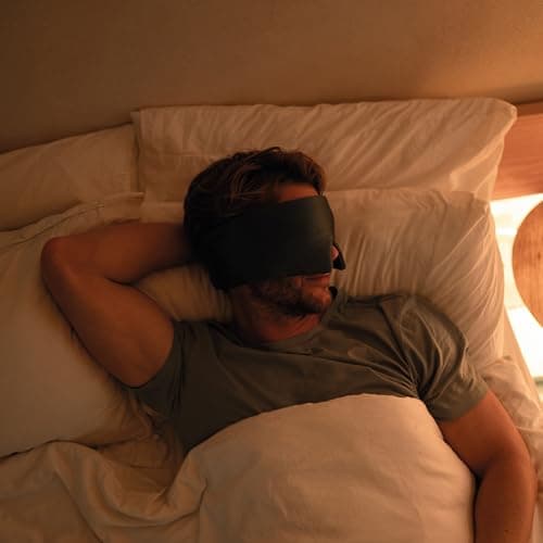 Sweet Bee Weighted Mulberry Blackout Silk Sleep Mask - Midnight Slate — view 5