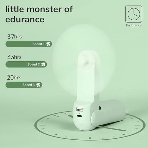 JISULIFE Handheld Fan 8 Plus: 40H Cooling & 4500mAh PowerBank & Flashlight — view 2