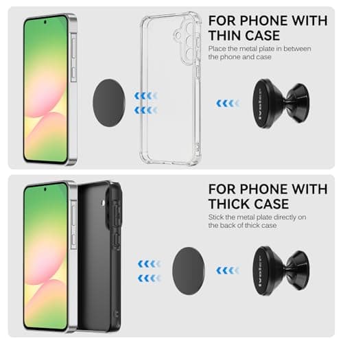 ivoler [2-Pack Magnetic Car Phone Holder – Ultra-Compact Mount with Strong N52 Magnets, 360° Rotation, Hands-Free Cradle for iPhone, Samsung, Pixel & More (Metal Plate Required) – Black — view 6