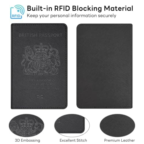YAVIV Passport Holder for Women&Men，Travel Wallet RFID Blocking-Black-1 — view 2