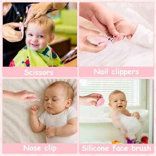 Flintronic 20 in 1 Baby Healthcare and Grooming Kit, Newborn Baby Care Accessories with Hair Brush, Comb, Nail Clippers, for Newborn Girls Boys — view 4