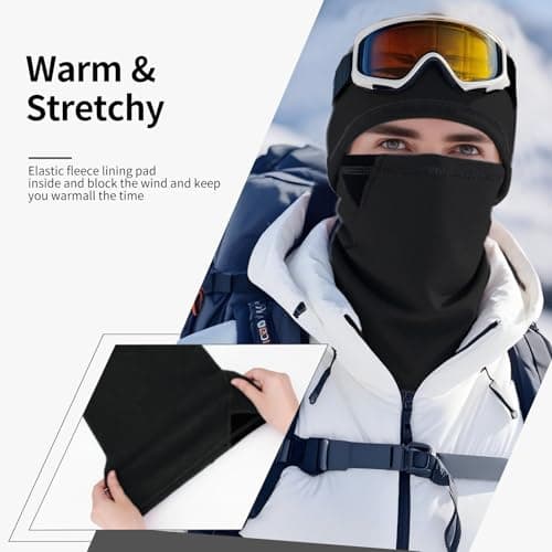 Shecret Fleece Neck Warmer, Thermal Neck Gaiter Snood for Men Women, Black — view 2
