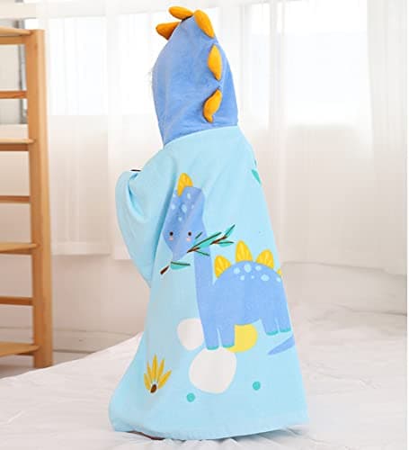 Hilmocho Kids Hooded Beach Towel Poncho Children Bath Towel Bathrobe Animal Cotton Swimming Pool Shower Towel for Boys Girls — view 2