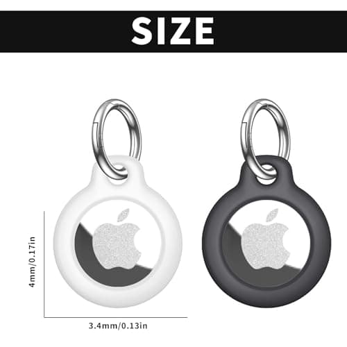 Protective Case for AirTag, Apple Airtag Keyring(Black & White),2 Pcs — view 2
