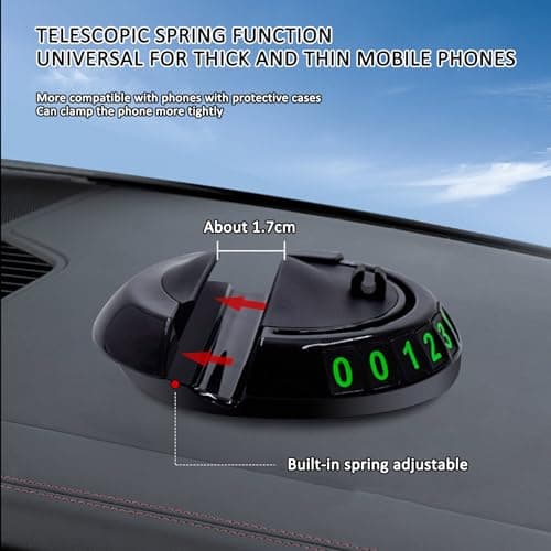 Multifunctional Vehicle-Mounted Anti-Slip Mat, Rotatable Anti Skid Car Dashboard Pad, 2025 Upgraded Universal Car Phone Mount Silicone Cars Pad Mat with Temporary Parking Numbe (Brown A) — view 4