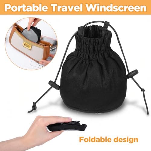 Foldable Travel Diffuser Hair Dryer - Universal Diffuser Attachment for hairdryer for Curly Wavy Hair - Black hot Sock diffusers Heat Resistant Nylon Mesh Cotton Canvas — view 3