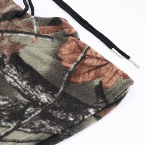 RALSPEC Camouflage Fleece Balaclava Warm Winter Windproof Thermal Hood Neck Warmer Mask English Oak Tree Real Leaf Camo Hunting Photography — view 2