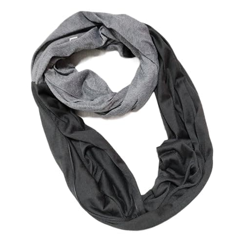 Infinity Scarf Lightweight Two Color Contrast Neck Warmer — view 6