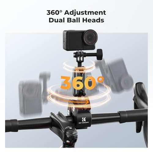 K&F CONCEPT Bike Motorcycle Handlebar Mount with 360° Swivel Dual Ball Head — view 5