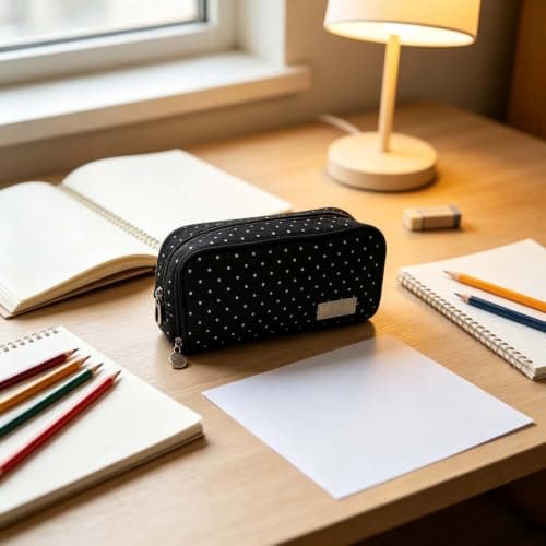 Polka Dot Pencil Case, Cute Pencil Case, Storage Bag for School Office — view 6