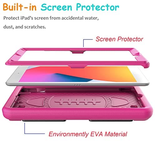 Surom Case for iPad 9th/8th/7th Gen 2021/2020/2019 10.2 Inch, Rose — view 3