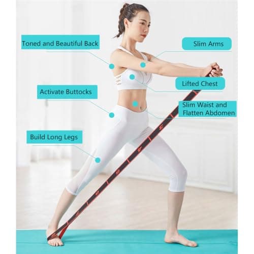 Resistance Band Fitness Band Stretch Strap with 8 Looped, Yellow — view 5