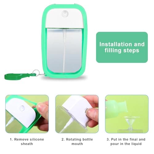 Qianyu 4PCS Reusable 50 ML Card Spray Bottle Portable Moisturizing Sprayer Box Card Design Empty Bottles with Hook Refillable Perfume Atomizer Vials for Hand Sanitizer Fragrance Cosmetic Moisturiz — view 4
