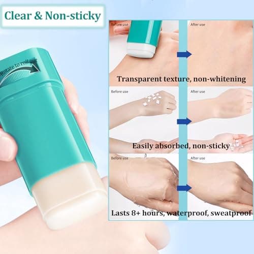Spf 50 Sunscreen Stick - Moisturizing Sunblock Stick Pa++++ - Factor 50 Sun Cream for Face & Body - Mini Travel Size Sunscreen - Roll on Suncream with Centella Aloe Vera Vitamin E — view 4
