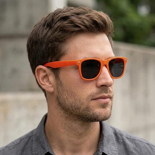 Komonee Drifter Sunglasses UV400 Protection Neon Orange Classic Style Retro Sun Shades Eye Glasses Unisex For Men Women Cycling Sports Fishing Travel – Lightweight Frame Fashion Eyewear Outdoors — view 2