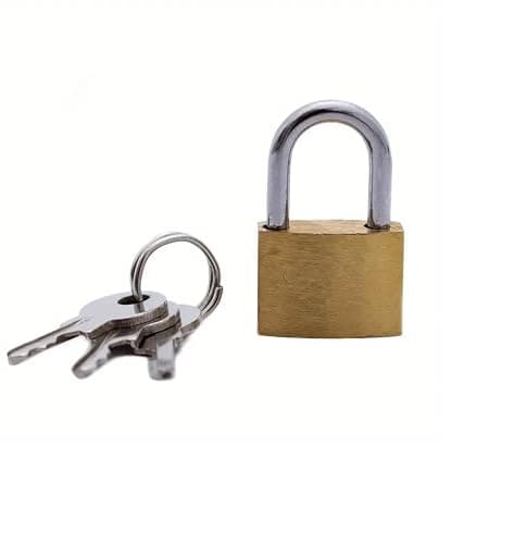 Padlocks with Keys 20mm Mini Padlock for Locker Suitcase Luggage Tool Box Jewellery Box Cupboard Travel Bags Backpack Computer Bag Locks Outdoor Small Security Lock Solid Brass Gold Body (Pack of 3) — view 4