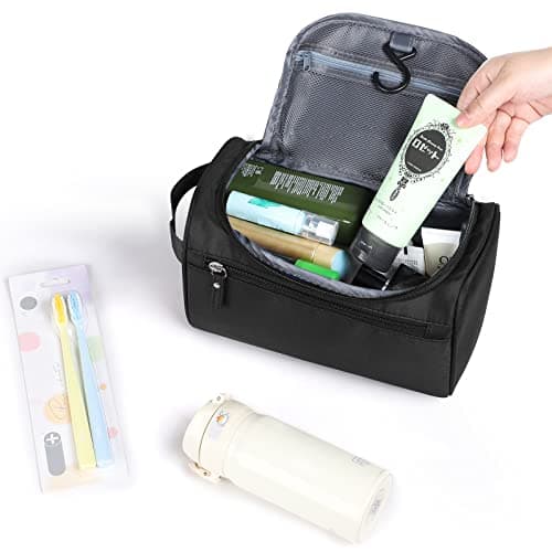 Toiletry Bag, Etercycle Hanging Wash Bag Travel Toiletry Bag Waterproof Bathroom Bag for Men and Women Travel Toiletry Makeup Organizer (Black) — view 5