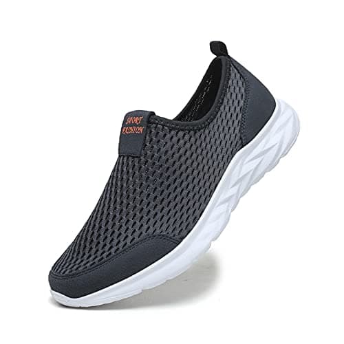Women Sneakers Shoes Casual Shoes Unisex Lightweight Work Shoes Non Slip Walking Shoes Low Top Running Shoes Hiking Shoes Sporty Breathable Slip On Work Trainers (Dark Blue, 5) — view 4