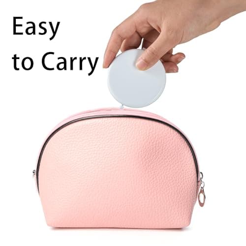 QUSTGO Compact Mirror, Pocket Travel Makeup Mirror for Purse, Metal Round Shell, 2-Sided 1X/2X Magnifying, Portable, Folding, Handheld, White, 4 Pack — view 6