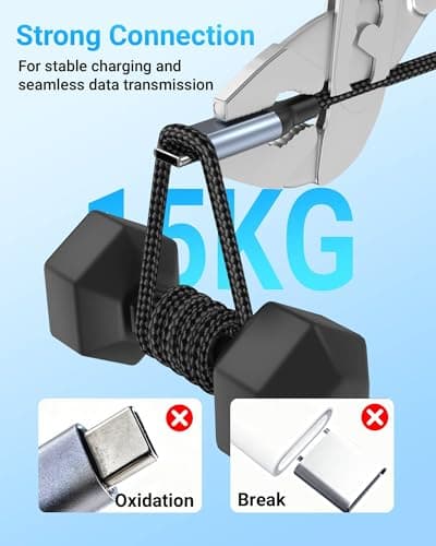Short USB A to USB C Charger Cable for Car, 5-Pack 1 ft (0.3m) Small USBA to USBC Fast Charging Cable Short, Durable Nylon 30CM USBC Cord, Lead Multi Pack for iPhone 17 16 15 Samsung, Huawei, Pixel — view 3