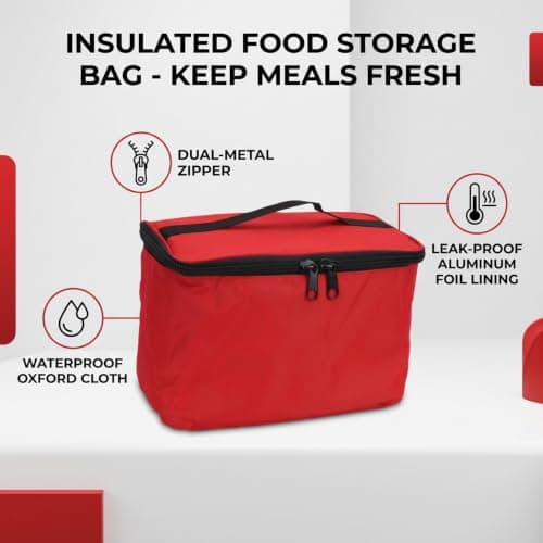 Annadue 10L Red Insulated Food Delivery Bag — view 2