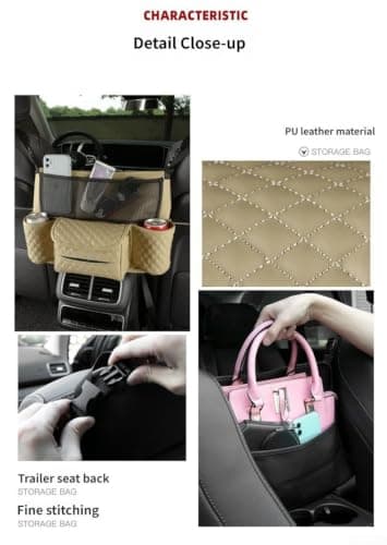 Kids Car Organizer with Mesh Pockets Road Trip Essential(Black) — view 5