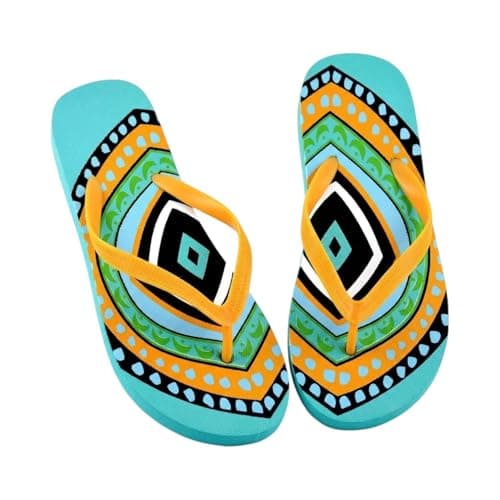 Octave® Ladies Flip Flops Flatform Sandals Comfortable Rubber Beach Flip Flops for Woman,Non-Slip Shower & Pool Slippers, Lightweight Summer Beach Sandals (Green, UK 4 / EURO 37)