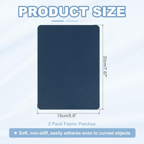 YELARXI Repair Patches 8 x 6IN Twill Fabric 2 Pack Navy Blue — view 2