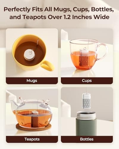 Reinmoson Stainless Steel Mini Tea Strainer for Loose Tea Infuser 1.2”x2.2” — view 4