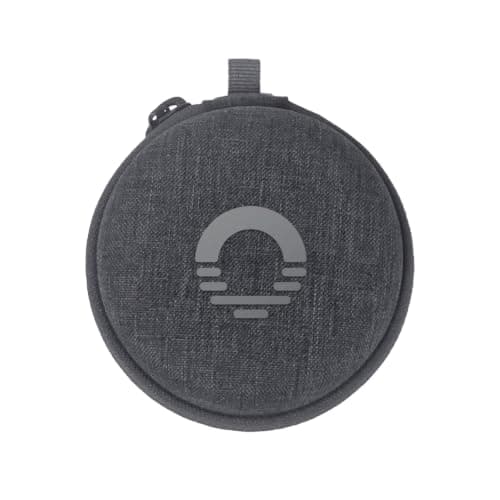 Ozlo Sleepbuds® Travel Case | Hard Case for Sleep Headphones | Woven Fabric with Zipper Closure | Mesh Pocket for Storing Charging Cable | Gray — view 3