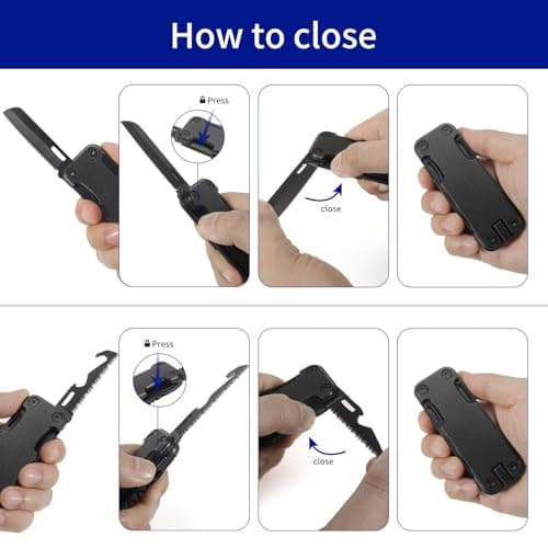 HONZIN Multitools 6 in 1 Folding Multitool, Pocket Size EDC Multi Tool with Rope Cutter, Bottle Opener, Screwdriver, SIM Card Pin, Camping Stainless Steel Multitools with Nylon Pouch, Gifts for Men — view 6