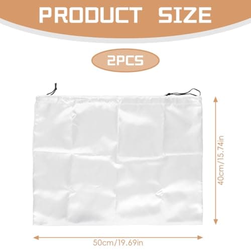 Lotsdonxia 2Pcs Premium Silk Dust Bags with UV Protection - Reusable Drawstring Storage Pouch for Handbags, Purses, Shoes Travel Accessories (50x40cm, White) — view 2