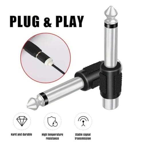 Kjzeex 6 Pack 6.35mm Male Mono Jack Plug to RCA Female, Phono Socket — view 5