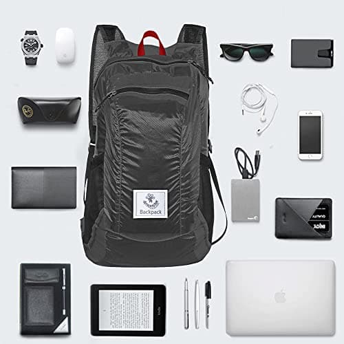4Monster Packable Backpack Ultra Lightweight, Foldable Backpack Water Resistant, Hiking Daypack for Travel Camping Outdoor, Daily Walk-around, Cycling, Sports, Excursions(Black, 32L) — view 4
