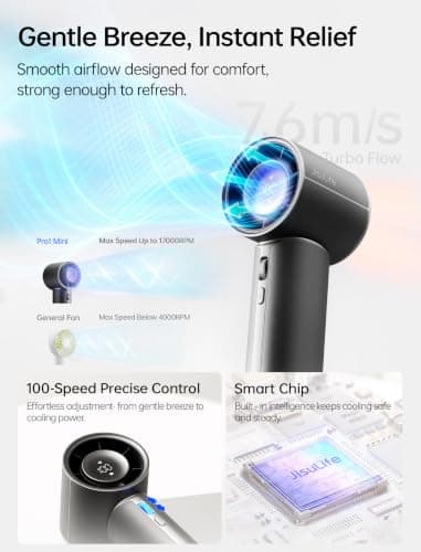 JISULIFE Handheld Fan, PU Leather Design, 30H Cooling, Aroma Diffuser — view 5