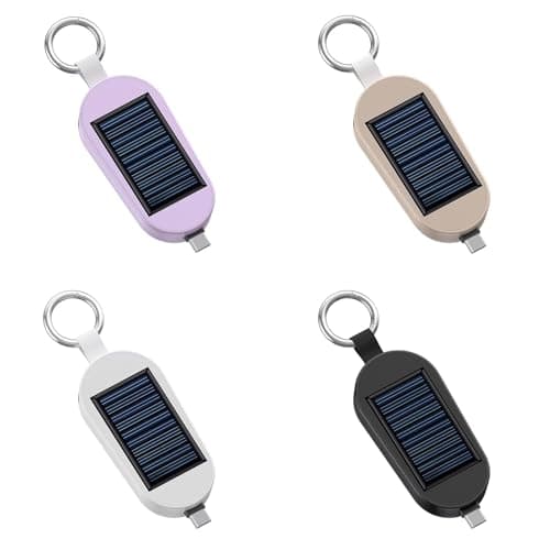 Type C Rapid Charge and USB Solar Charger Adapter, Purple — view 4