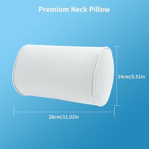 Dapucarin Car Headrest Pillow for Driving - Luxury Leather 100% Memory Foam, Ergonomic Neck Support - Universal Fit Head Rest Travel Pillow for Most Cars, Home & Office, White, 1 Pack — view 5