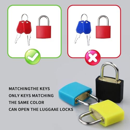 10 Pcs Small Luggage Locks, Mini Suitcase Locks with Keys, Small Padlocks with Keys, Coloured Suitcase Travel Luggage Padlocks for Gym Locker Backpack Bags — view 5