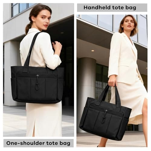 Jokureao Tote Bag for Women, Large Capacity Tote Bag, Stylish and Water-Resistant, Shoulder Handbag with Laptop Compartments for Work, Travel & School, Travel Tote Bags with Zipper Closure — view 5