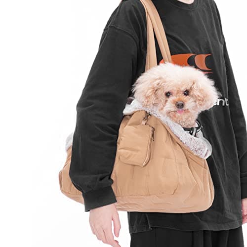 A 4 Pet Dog Carrier Handbag, Sling Bag, for Small Dogs, 40x20x24 cm, Khaki — view 2