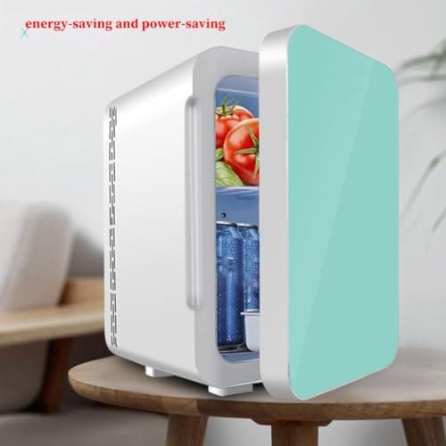 GIZNXBA 20L Mini Fridge, Large Capacity Compact Cooler And Warmer, Single Door Compact Refrigerator, Mini Skincare Fridge For Cars, Road Trips, Homes, Offices(Color:/Gold,Size:110V) — view 3