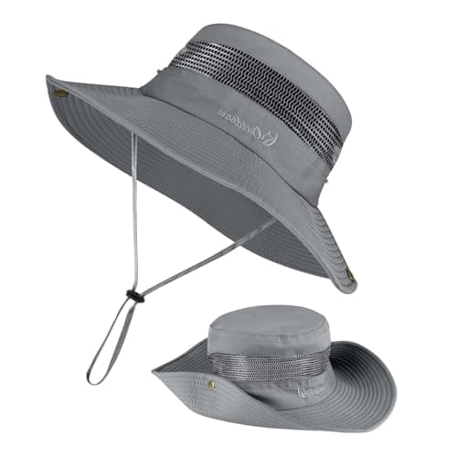 BSBUY UPF50+ Sun Hat With UV Protection Wide Brim, Breathable Mesh Safari Boonie for Fishing, Summer Lightweight Portable Foldable for Hiking Camping Climbing