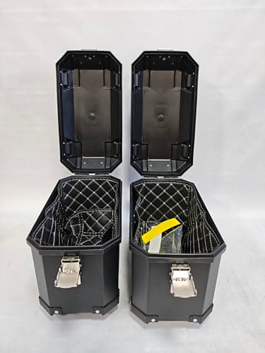 Garvee Universal Motorcycle Hard Side Pannier Boxes 30L Waterproof Hard Saddlebags, Durable Aluminum/PP Construction with Lock and Brackets, Helmet Bag Compatible, Secure Motorcycle Luggage Storage — view 3