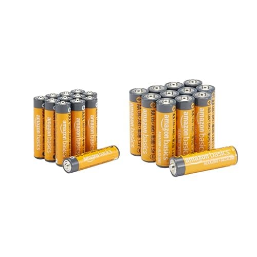 Amazon Basics 24-Pack AA & AAA Alkaline High-Performance Batteries Value Pack - 12 AA Batteries and 12 AAA Batteries, 1.5 Volt, 10-Year Shelf Life