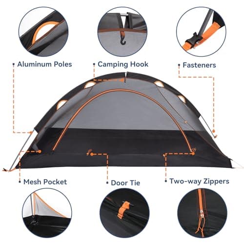 1 Man Backpacking Tent for Camping,Ultralight Waterproof Single-Pole Tent — view 4