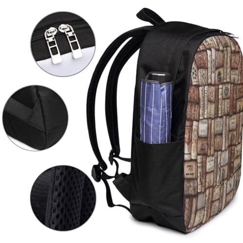 FEYUNYAN Laptop Backpack for Men Women, Durable Water-Resistant College School Backpack with USB Charging Port & Headphone Jack, Wine cork Travel Backpack for Work Business Outdoor — view 4