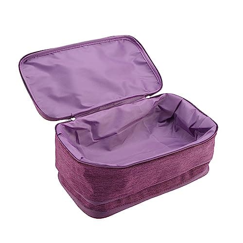 AKLOSIPY Portable Travel Storage Underwear Bra Socks Bag USB Cable Tech Accessory Case – Compact .5” X .5” X 3.” Multi-Compartment Packing Pouch for Women Men Digital Nomads Gym Business (Purple) — view 2