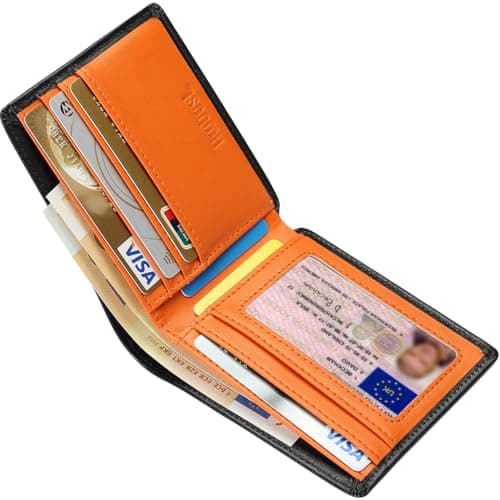 Hoobest RFID Blocking Genuine Leather Wallet Men Slim Wallet Travel Wallet — view 3