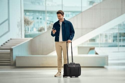 WENGER Potomac 2-TLG Laptop Trolley for up to a 17” Notebook, removable 15” Laptop Bag, 23 l, Women Men, Office Business Travel, Black, 600661 — view 2