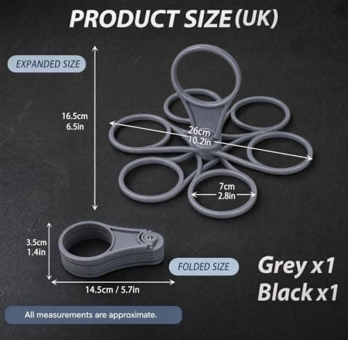 2 Pcs Drinks Carrier, Foldable 6-Cup Drink Holder Black and Grey — view 2
